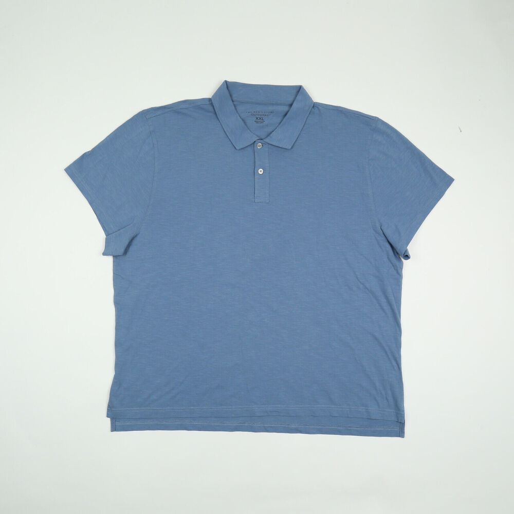 The Men's Store Cotton Slub Polo Shirt Coronet Blue Size 2XL 2794